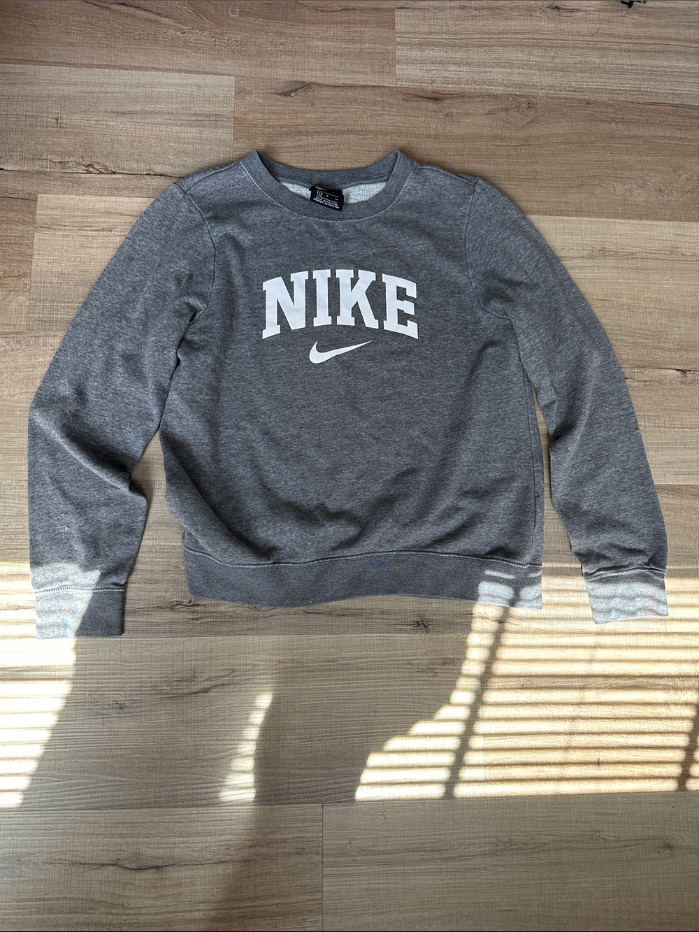 Nike Gray Crewneck Sweatshirt with White Logo